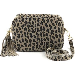 JZMK Leren tas Paris suede - Leopard