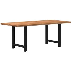 vidaXL Eettafel rechthoekig 200x90x74 cm massief eikenhout lichtbruin