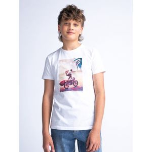 Petrol Industries - Jongens Fotoprint T-shirt Safari - Wit - Maat 104