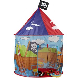 Relaxdays Piraten Speeltent Voor Jongens - Kindertent - Piratentent met Vlag - Speelhuis