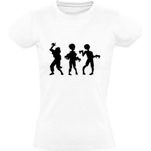 Zombie Dames T-shirt | Halloween | Oktober | Spook | Hersenen | Griezelen | Eng | Akelig | Wit