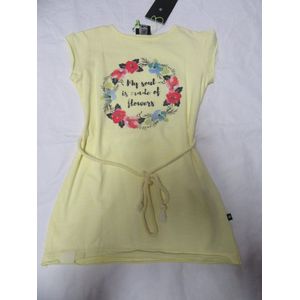 rumbl , zomer jurk , kleedje , geel bloem 92/98 , 2-3 jaar