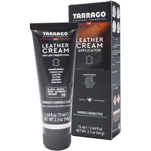 Tarrago leather cream tube + sponsje - 018 Zwart - 75ml