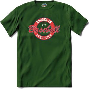 Brooklyn NYC Baseball Athletics | Basketbal - Sport - Basketball - T-Shirt - Unisex - Bottle Groen - Maat S