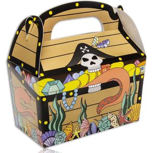 Traktatiedoosjes Piraat 24 STUKS - Piraten - Verpakking Cadeau - Traktatie - Doosjes - Voor Uitdeelcadeaus - 12 x 12,5 cm