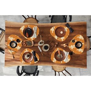 Placemat organisch - Placemats organic - Onderleggers - Patronen - Gingerbread - Koekjes - 6 stuks - Kerst - Cadeau - Kerstcadeau voor mannen, vrouwen en kinderen