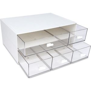 Bureau-Organizer Met 5 Laden - 2 Verdiepingen - Stapelbare Bureau-Opbergdoos - Organizer Voor Kantoorbenodigdheden - Ideaal Voor Thuisopslag