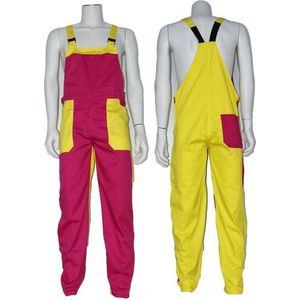 Yoworkwear Tuinbroek polyester/katoen fuchsia maat 140