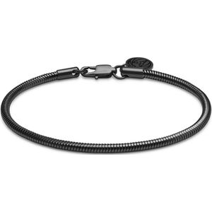 Lucleon - Heren - Roestvrij Staal Schakelarmband - Zwart