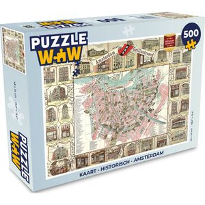 Puzzel Kaart - Historisch - Amsterdam - Legpuzzel - Puzzel 500 stukjes