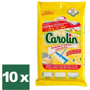 Carolin - Badkamerreiniger met fristheid van citroen - 10 pack - Voordeelverpakking