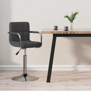 The Living Store Barkruk stof donkergrijs - Barstoel - Stoel - Barkruk - Eetkamerstoelen - Lounge Stoel