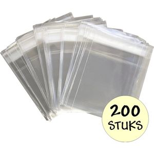 Fako Bijoux® - Cellofaan Zakjes 7x7cm - Zakjes Met Plakstrip - Zelfklevende Zakjes - Uitdeelzakjes - Transparant - 200 Stuks