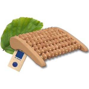 Massage Apparaat tegen spanning en pijn van beukenhout voor voeten - wellness ontspanning natuurproduct uit Europa - voetmassage-roller 27 cm