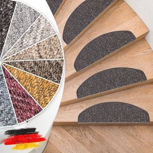 Trapmatten voor binnen - Halfrond of vierkant, 8 kleuren, duurzaam en onderhoudsvriendelijk, trapbescherming