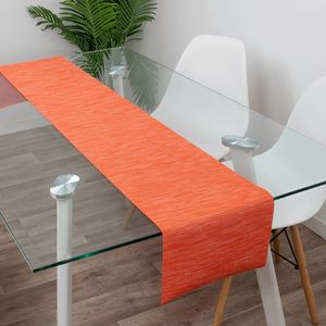 Tafelloper geweven vinyl oranje | Franse Tafelkleden®