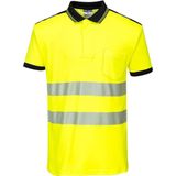 Portwest T180 - Hi-Vis Vision Poloshirt - Geel/zwart Maat 2XL
