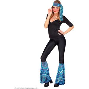 Widmann - Hippie Kostuum - Sixties Set Mandala Blauw - Blauw - Carnavalskleding - Verkleedkleding