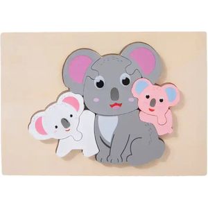 Houten dieren puzzel - Koala - 8 stukjes - Vanaf 2 jaar - Kinderpuzzel - Educatief montessori speelgoed - Grapat en Grimms style