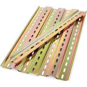 8 Pieces Coloured Steel Electric Circuit Breaker Metal DIN Rail - 300mm Long 35mm Wide .