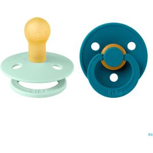 BiBS - Colour Pacifier - Stage 1 Fopspeen - 2 stuks - Nordic Mint / Forest Lake
