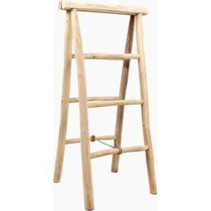 Tori Handdoekenrek - 50x8x100 cm - Bruin - Teakhout - handdoekladder, decoratie ladder, wandrek ladder, decoratie trap, decoratierek, ladderrek, houten ladder, handdoekrek badkamer, ladder handdoekenrek