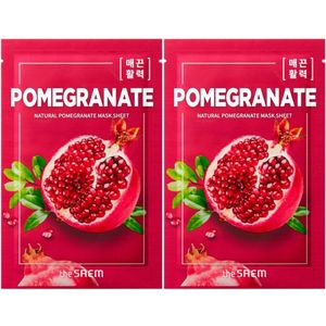 The SAEM Natural Pomegranate Gezichtsmasker - Vitaliserend - Hydraterend en Versterkend Face Mask voor een Jeugdige Stralende Huid - 2 x 21 ml