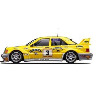 The 1:43 Diecast Modelcar of the Mercedes-Benz 190E Evo2 Camel #3 of the GPS Africa 1990. The driver was R. Asch. The manufacturer of the scalemodel is Truescale Miniatures.This model is only available online
