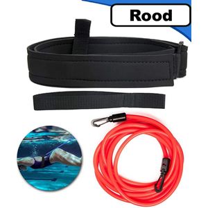 GYMFIT - Zwemelastiek Rood - 4 Meter - Volwassen - Zwem Training - Zwemgordel - Trainingsbanden - Zwem Weerstand - Vakantie accessoire voor in het zwembad