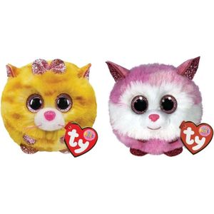 Ty - Knuffel - Teeny Puffies - Tabitha Cat & Princess Husky