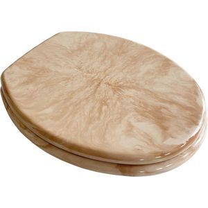 Beige Marmeren WC-bril met Roestvrijstalen Scharnieren