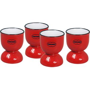 CABANAZ - eierdop, keramiek, EGG CUP, rood, set/4