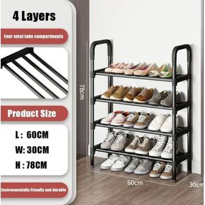 4 Laagse schoenenrek, Metalen Frame - Schoenen Organizer - Ruimtebesparende schoenenopslag - schoenen plank