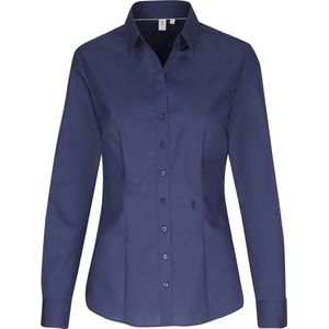Seidensticker dames blouse slim fit - donkerblauw - Maat: 44