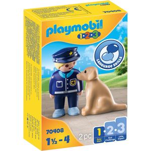 PLAYMOBIL 1.2.3 Politieman met Hond - 70408