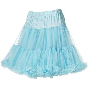 Supervintage supermooie volle zachte petticoat rok lichtblauw - XL / 2XL / 3XL - valt op de knie - elastische verstelbare taille - carnaval - feest
