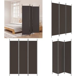 vidaXL Kamerscherm met 3 panelen 150x200 cm stof bruin - Kamerscherm - Kamerschermen - Scheidingswand - Ruimteverdeler