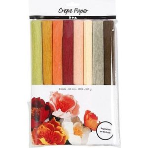 Creativ Company Crepepapier 8 Natuurkleuren Crêpe-verhouding: 180-200%, 25x60 cm