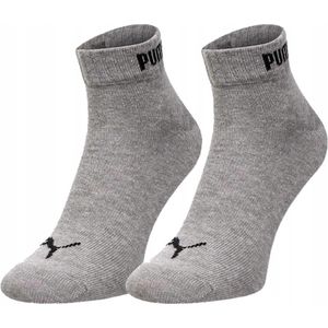 PUMA - Unisex - Maat 39 - 42 cm - Grijs - Sokken voor Heren/Dames - Sport - QUARTER - Korte sokken - ( 3 - pack )