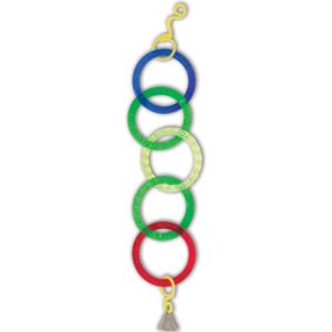 JW Activitoy Olympia Rings - Vogel speelgoed - Parkieten speelgoed - Kunststof - Meerkleurig - 13 cm