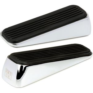 H&S 2 Deur Stop Stopper Heavy Duty RVS Deur Wedge Metalen Deurstop Bumper Buffer met Rubber