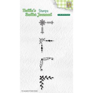 NBJCS005 Clearstamp Nellie Snellen - Bullet Journal set of edges 2 - hoekjes - stempel hoek klassiek krul ornament - clearstamp lettering