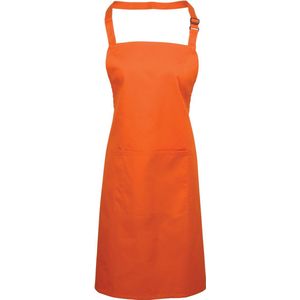 Oranje horecaschort met zak - Oranje Keukenschort - schort voor koningsdag - Functionele middenzak -Regelbare halsriem