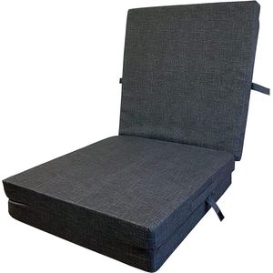 Opvouwbaar vouwmatras voor reisbed logeerbed - ideaal voor kamperen - machinewasbare hoes - grijs - 195 x 80 x 10 cm