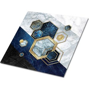 Tulup PVC Tegels - Hexagonale Abstractie Vinyl Tegels - 30 cm x 30 cm - Veelkleurig Vinyl Wandtegels - Verpakking van 9 stuks - Zelfklevende Vinyltegels - Geometrisch Plaktegels - Vinyl Tegels Zelfklevend - Plaktegels keuken en Badkamer