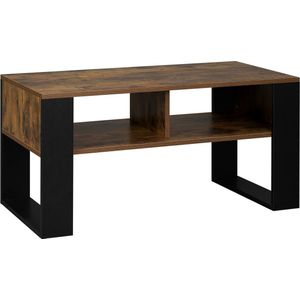 ZCNR® - Bijzettafel - Vintage Salontafel - Industriële Stijl - Rustic brown - L 45 CM x B 90 CM x H 45,45 CM