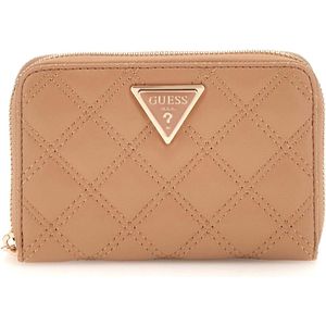 Guess Giully Medium Zip Around Dames Portemonnee - Beige