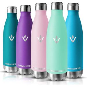 500 ml roestvrij staal lekvrije BPA-vrije thermosfles voor school fietsen werk - warme dranken 12 uur warm en 24 uur koud