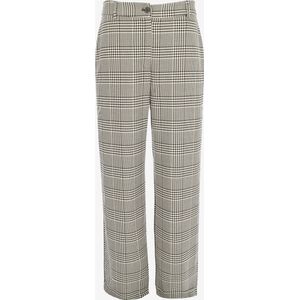 Checked Pantalon With Belt Dames - Zwart - Maat 38
