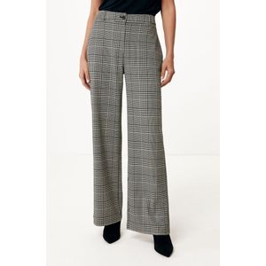 Checked Pantalon With Belt Dames - Zwart - Maat 40